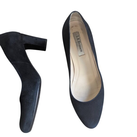 LK Bennett Black Suede Block Heel Pumps – EU 37 (US 6.5) - Picture 5 of 9